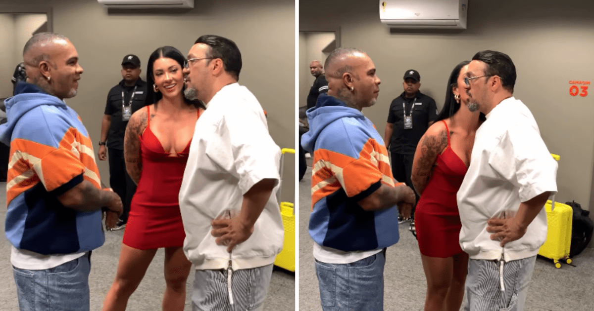 Rayene Figliuzzi em bastidores de show com Belo e Rodriguinho  • Reprodução/Instagram