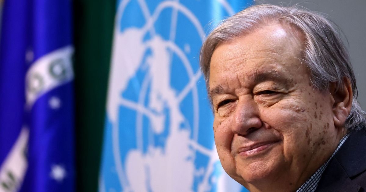António Guterres, Secretário-geral das Nações Unidas, participa de entrevista coletiva durant...