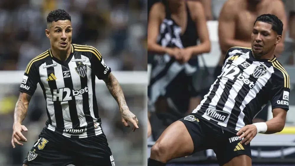 Guilherme Arana e Rony em Atlético 5 x 0 Vasco, pelo Brasileirão 2025  • Pedro Souza/Atléti...
