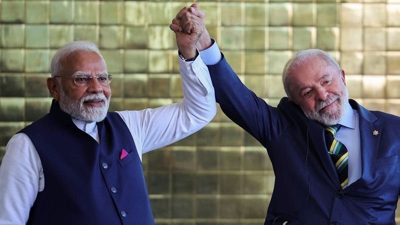 Lula e Modi se reuniram em Brasília em julho  • 08/07/2025 - REUTERS/Adriano Machado