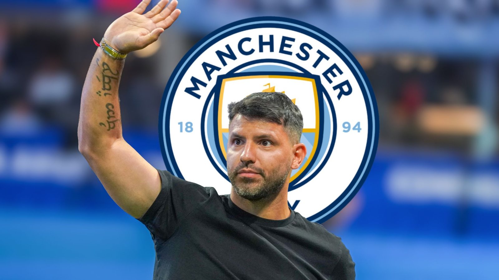 Agüero é um dos grandes ídolos da história do Manchester City. Foto: Icon Sport. Arte: Trivela