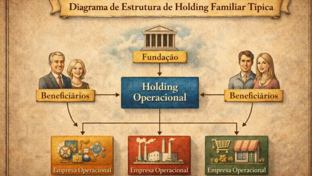 estrutura holding familiar camadas governanca sucessao patrimonio