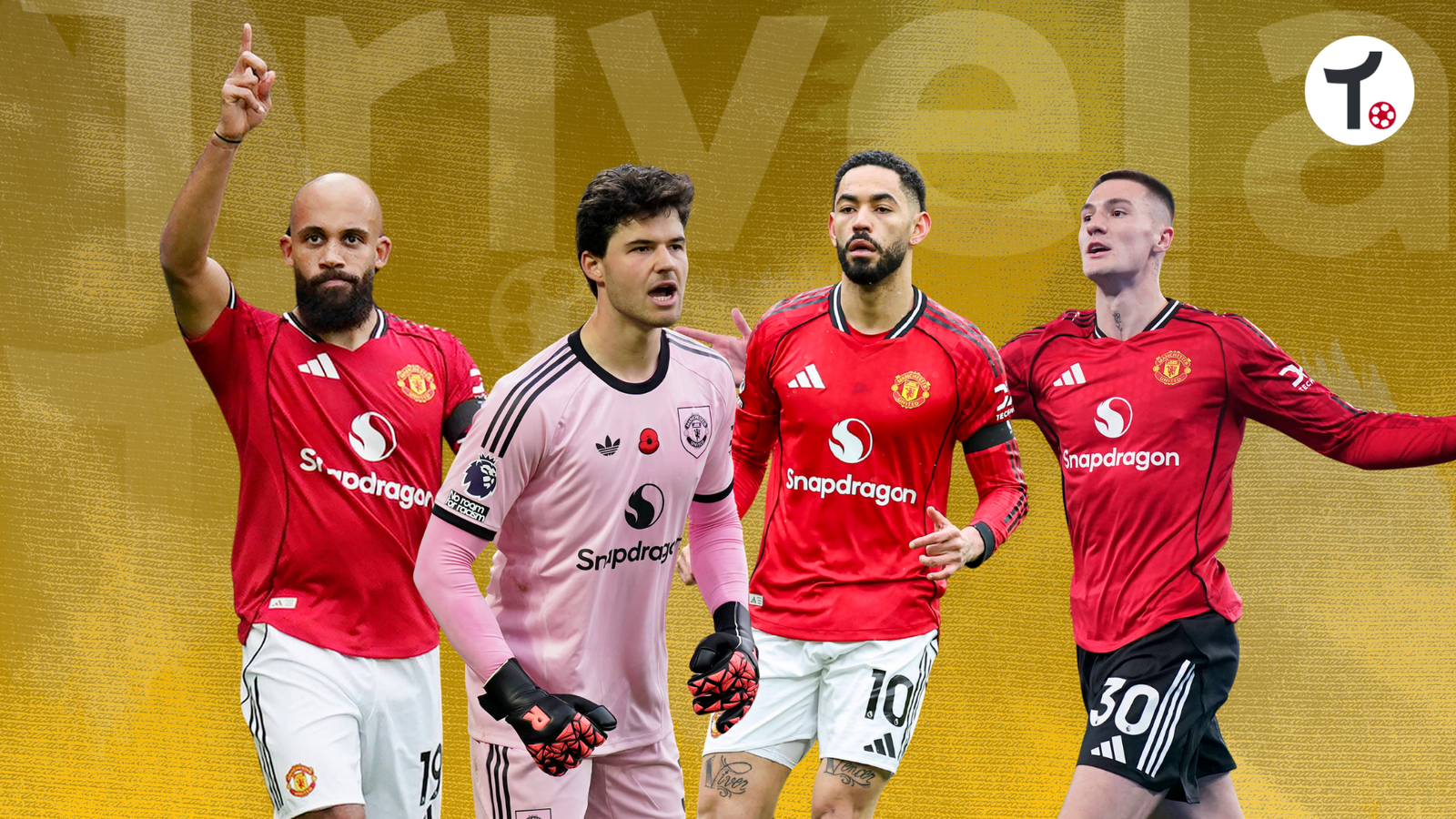 Bryan Mbeumo, Senne Lammens, Matheus Cunha e Benjamin Sesko) (Fotos: Imago/Arte: Trivela)