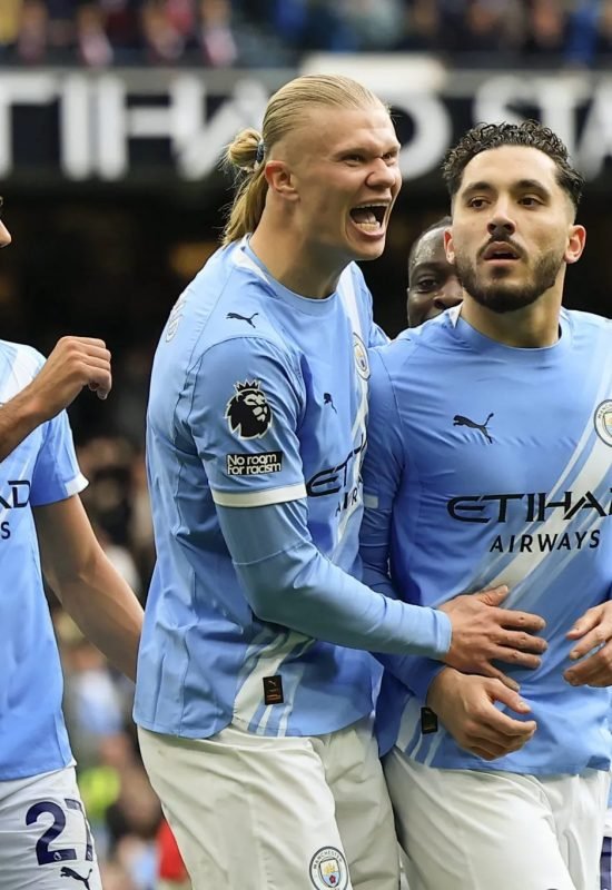 Haaland comemora gol da vitória do Manchester City (Foto: IMAGO / Pro Sports Images)